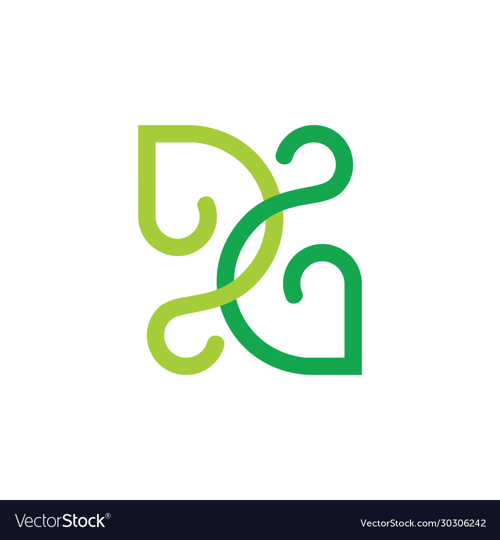 Letters dd linked curves line loop design logo