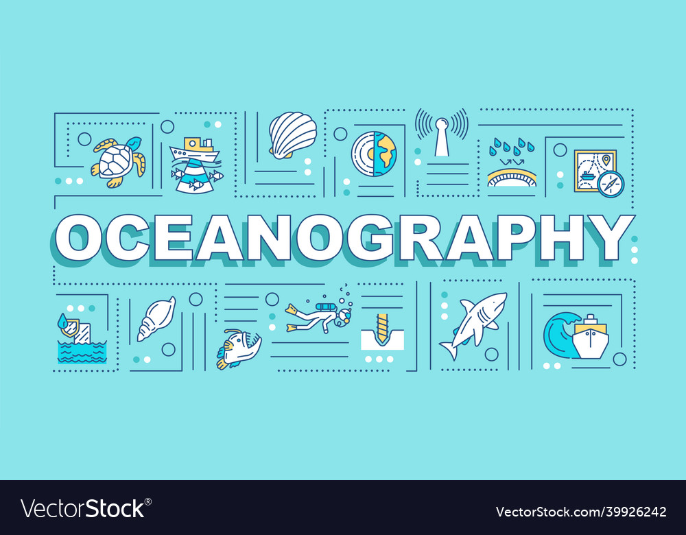 Oceanography word concepts banner underwater