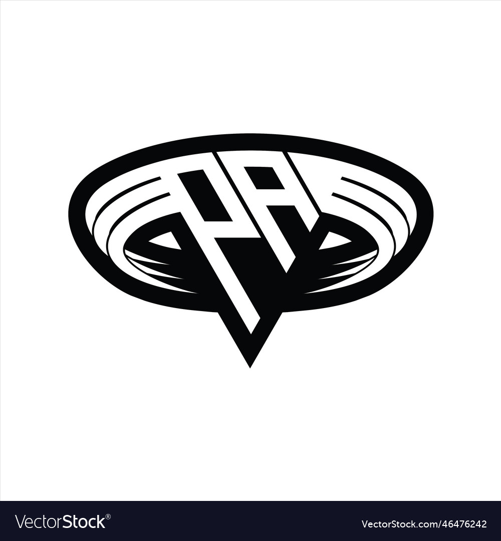 Pa logo monogram with triangle shape slice Vector Image Pa logo monogram with triangle shape slice