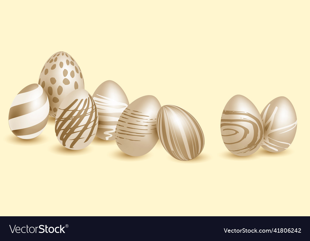 Realistic easter eggs pattern