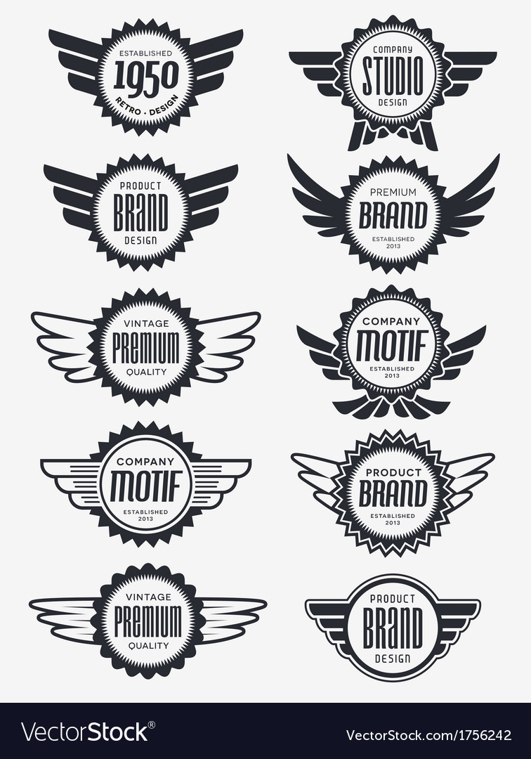 Download Retro logo badge collection Royalty Free Vector Image