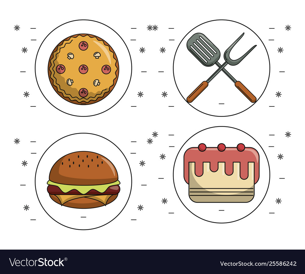 Set food icons Royalty Free Vector Image - VectorStock