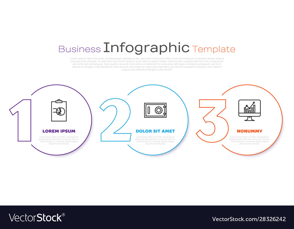 Set line clipboard with graph chart safe Vector Image Set line clipboard with graph chart safe