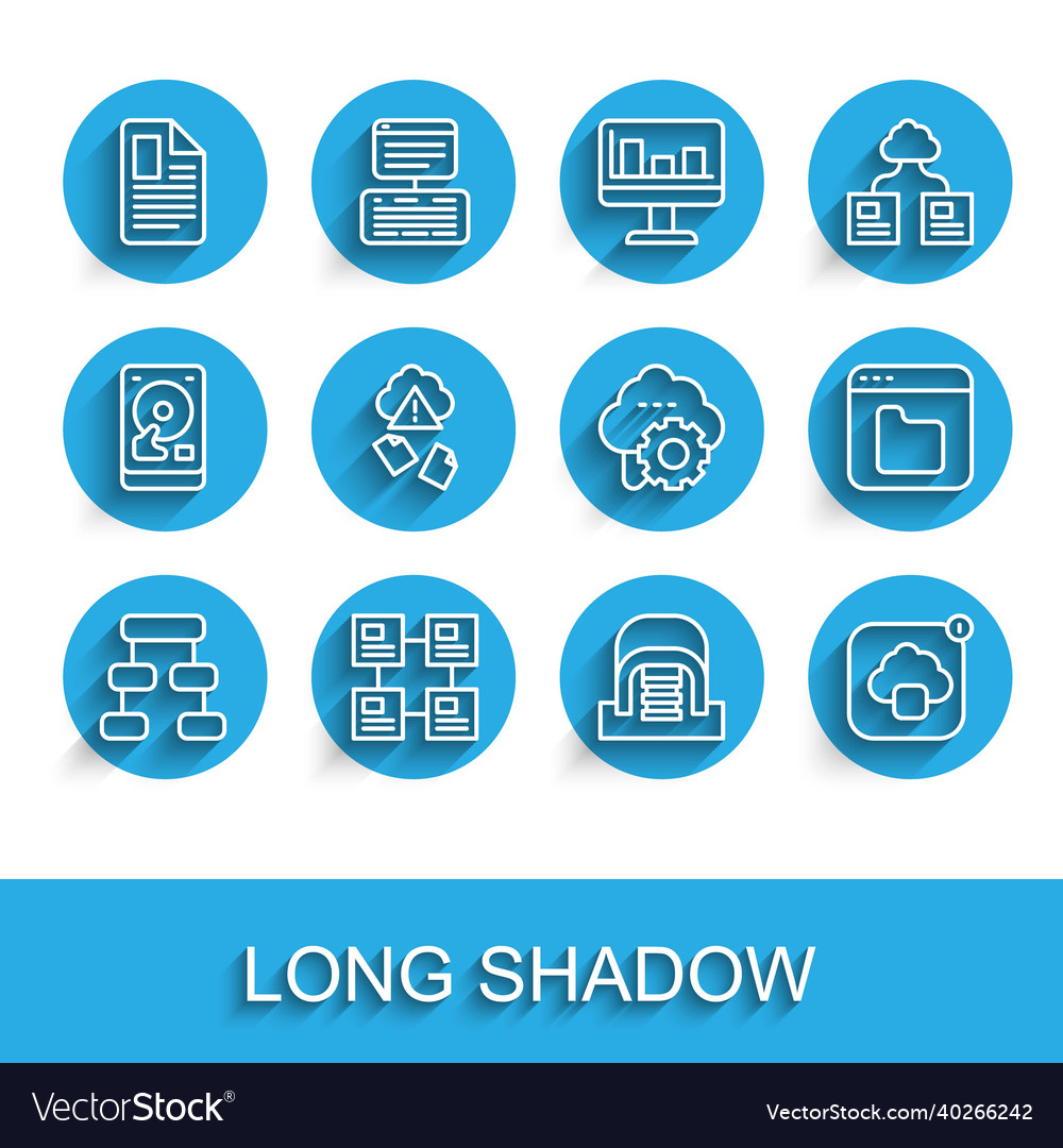 Set line hierarchy organogram chart file document vector image Set line hierarchy organogram chart file document