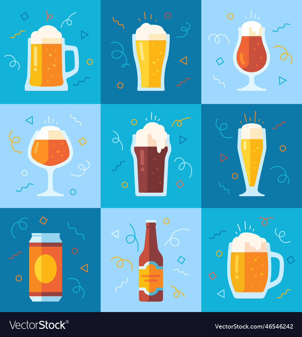 Set of beer Royalty Free Vector Image VectorStock