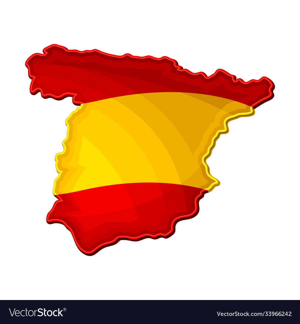 Spain map or borders colored as national flag Vector Image