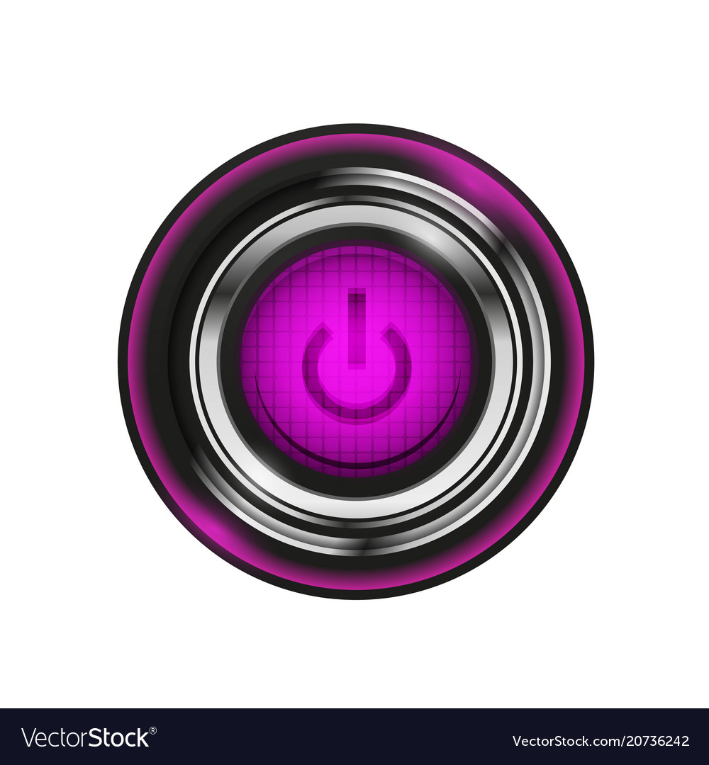 Techno futuristic start power button vector image Techno futuristic start power button