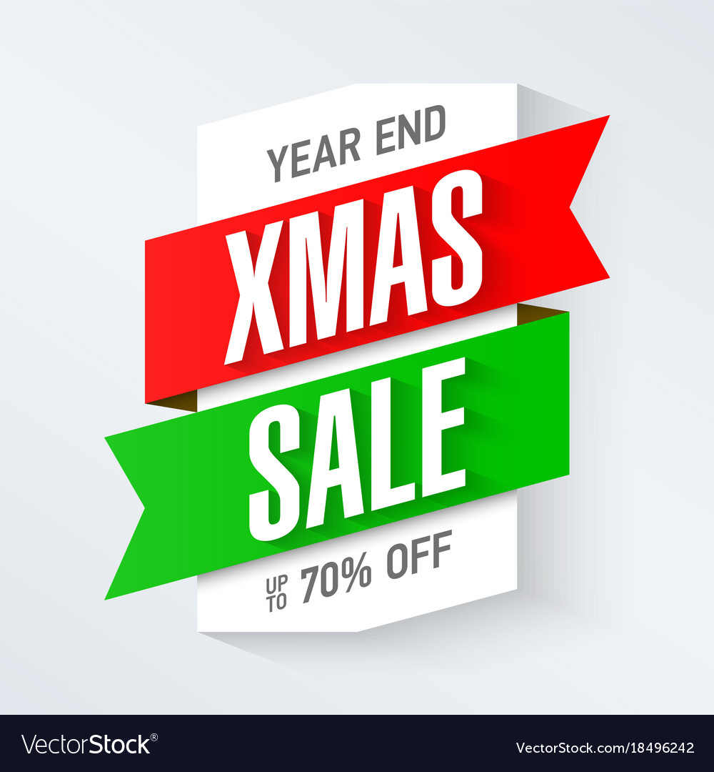 Year end christmas sale banner Royalty Free Vector Image