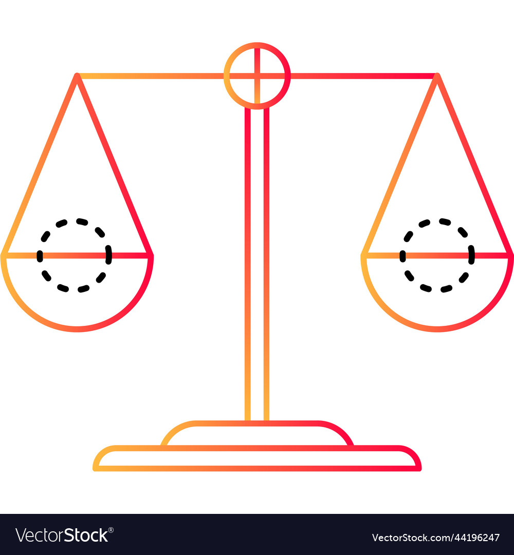 Balance outline icon libra scale on white