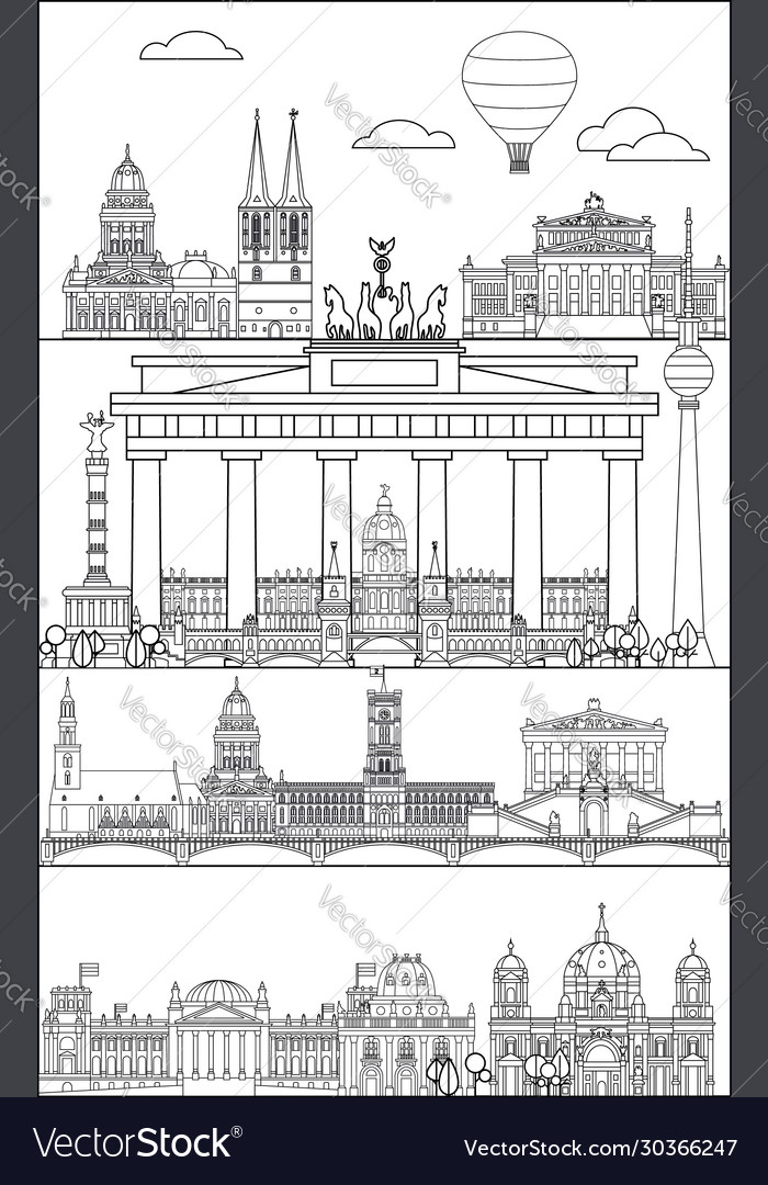 Berlin skyline line art 11