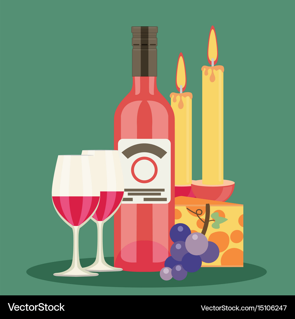 Colored flat design wine Royalty Free Vector Image