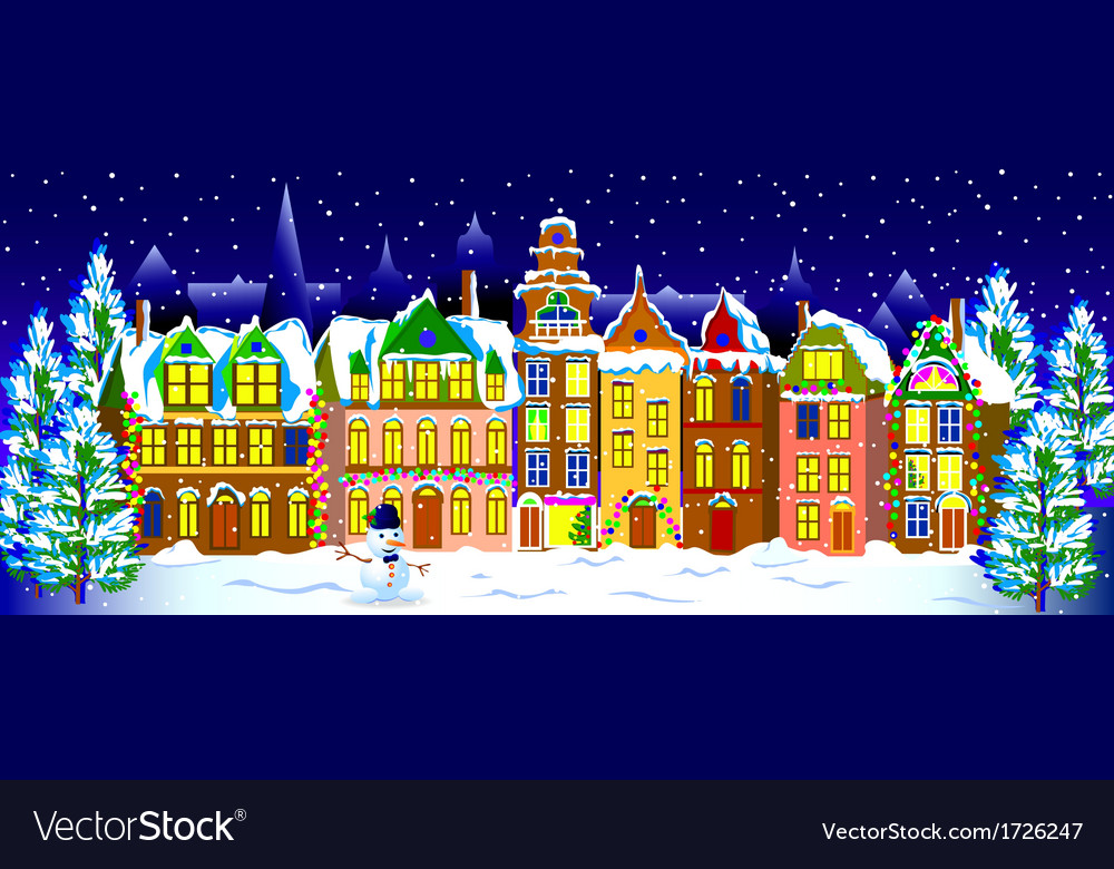 Gemütliche Winterstadtlandschaft