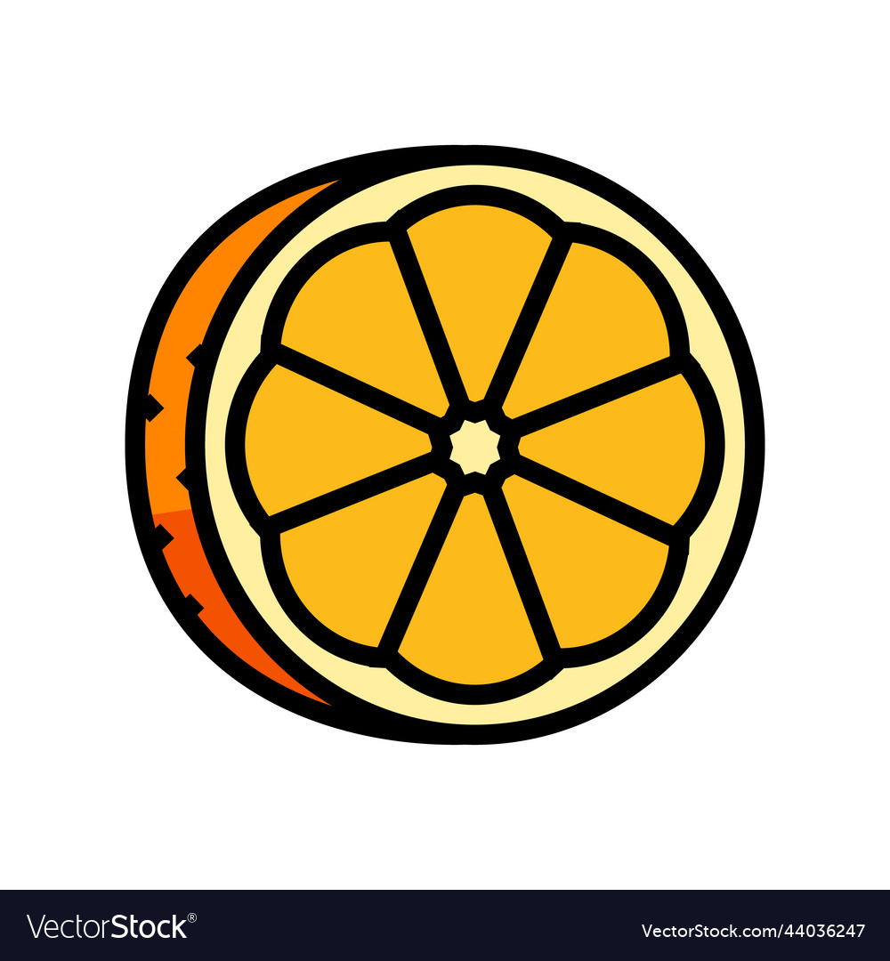 Cut fresh orange color icon