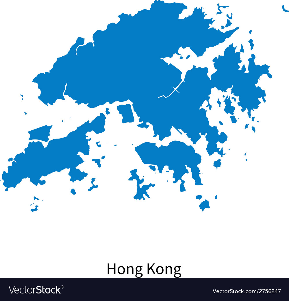 Hong Kong Map Vector Detailed Map Of Hong Kong Royalty Free Vector Image