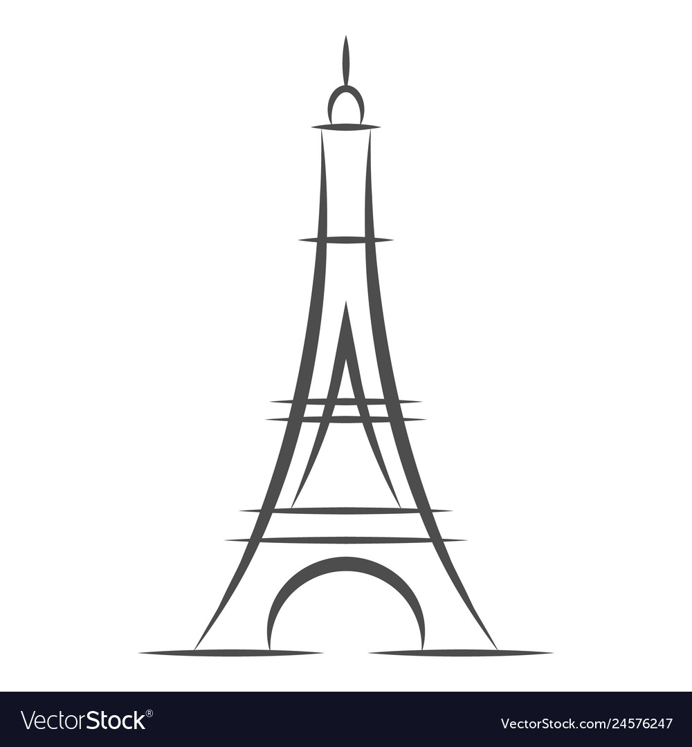 Eiffel tower icon isolated on white background vector image Eiffel tower icon isolated on white background