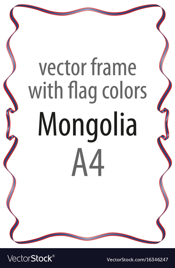 Frame and border of ribbon with the colors