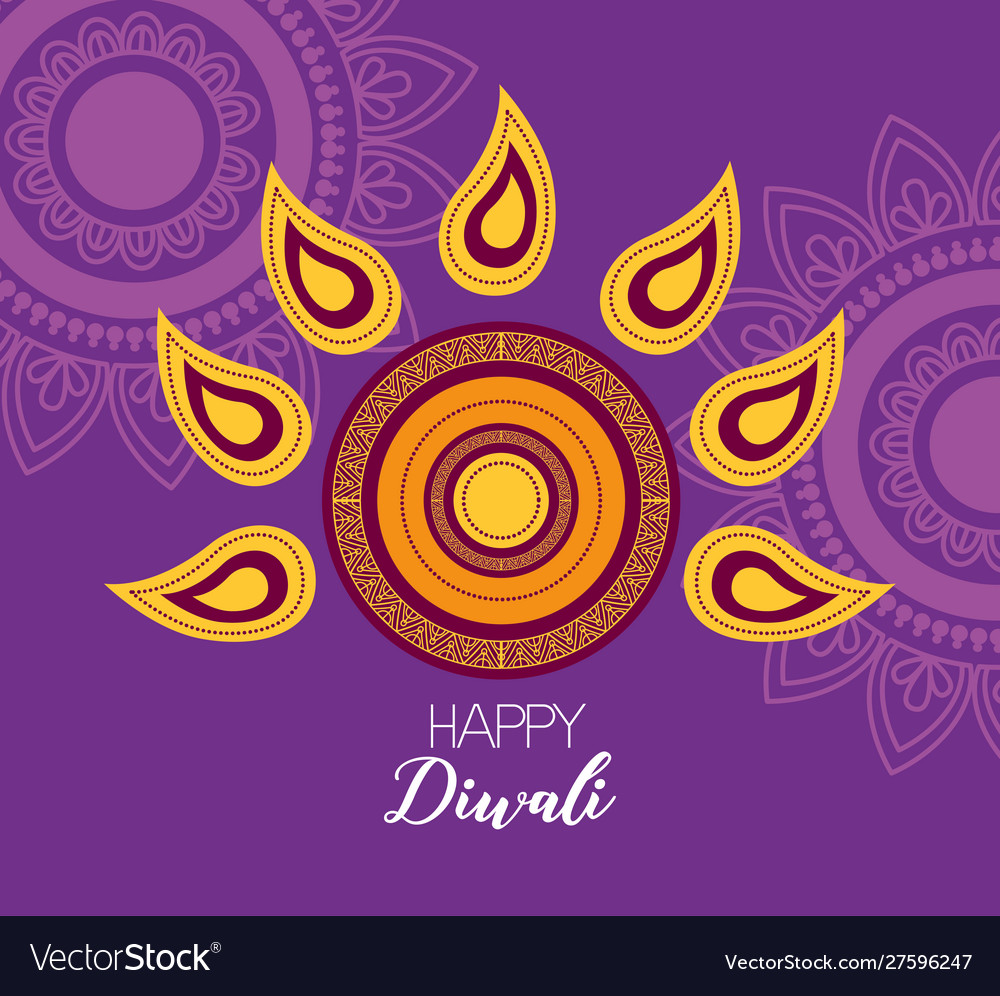 Happy diwali festival poster flat design