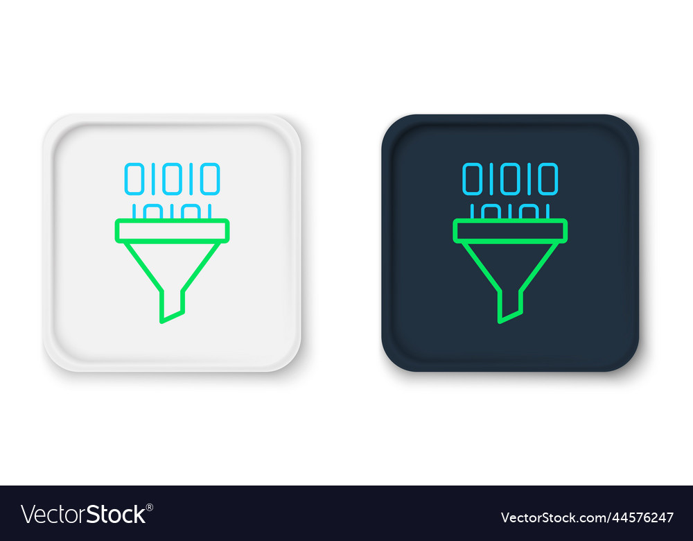 Line binary code icon isolated on white background vector image Line binary code icon isolated on white background