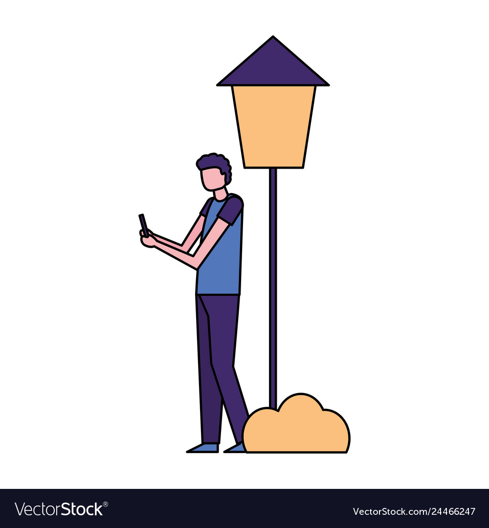 Man using mobile in the park
