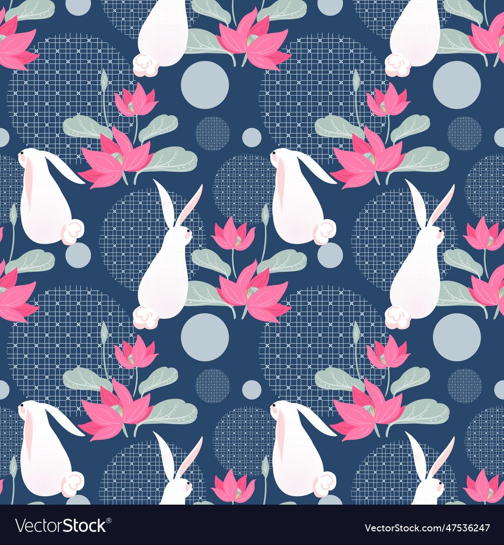 Mid-autumn festival seamless pattern vector image Mid-autumn festival seamless pattern
