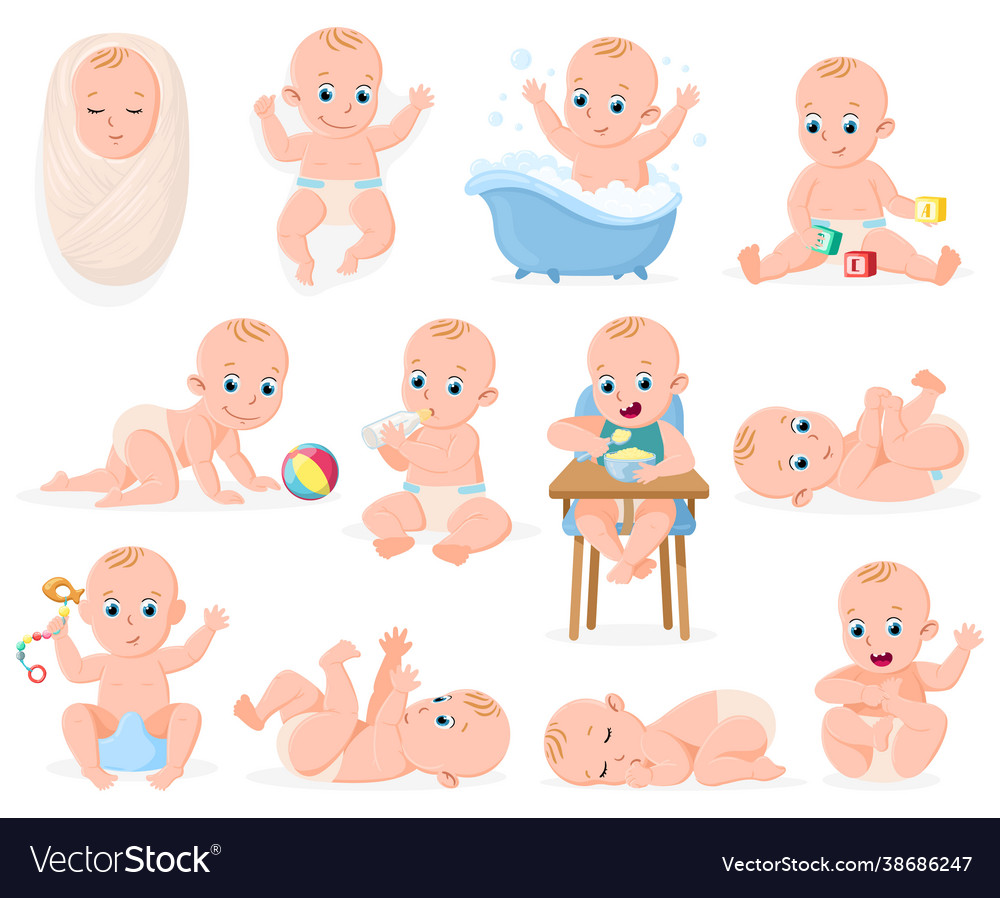 Newborn baby infant cute boy or girl babies Vector Image