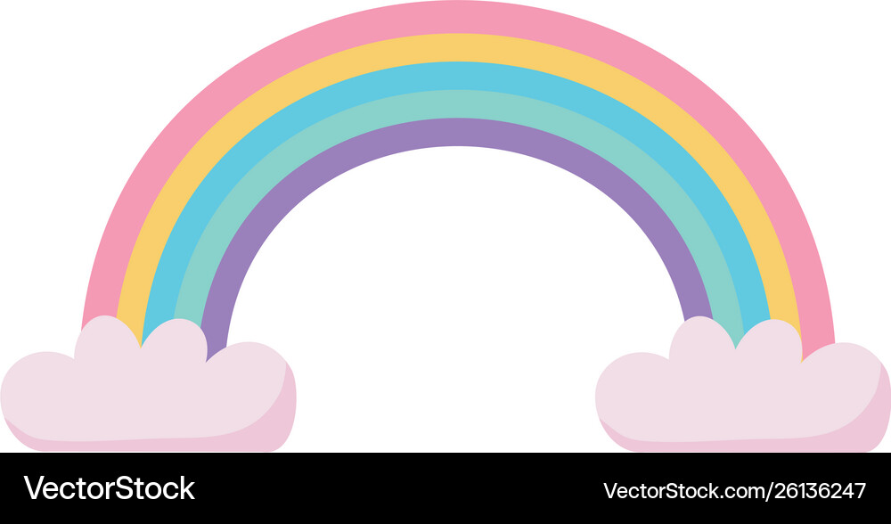 Rainbow with cloud design Royalty Free Vector Image