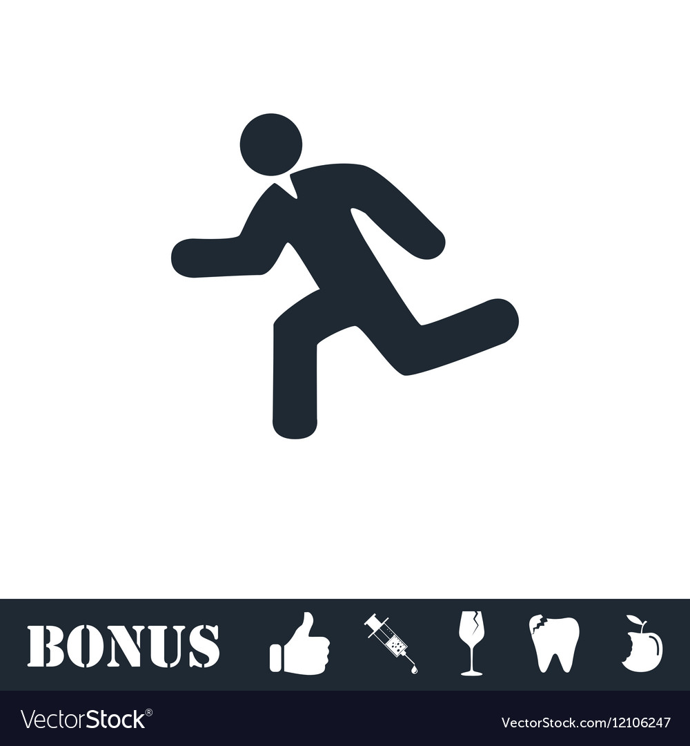 Run icon flat Royalty Free Vector Image - VectorStock