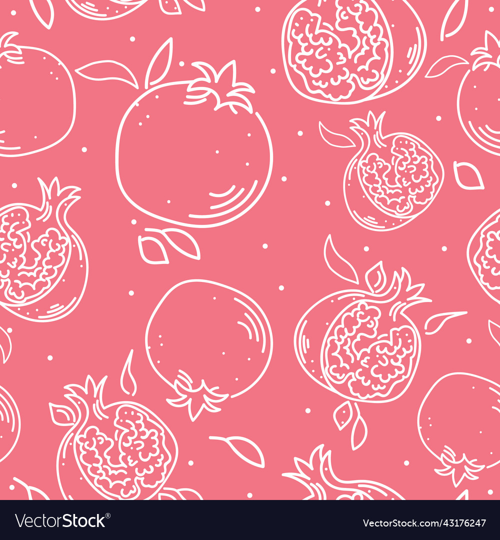 Seamless pattern with pomegranate