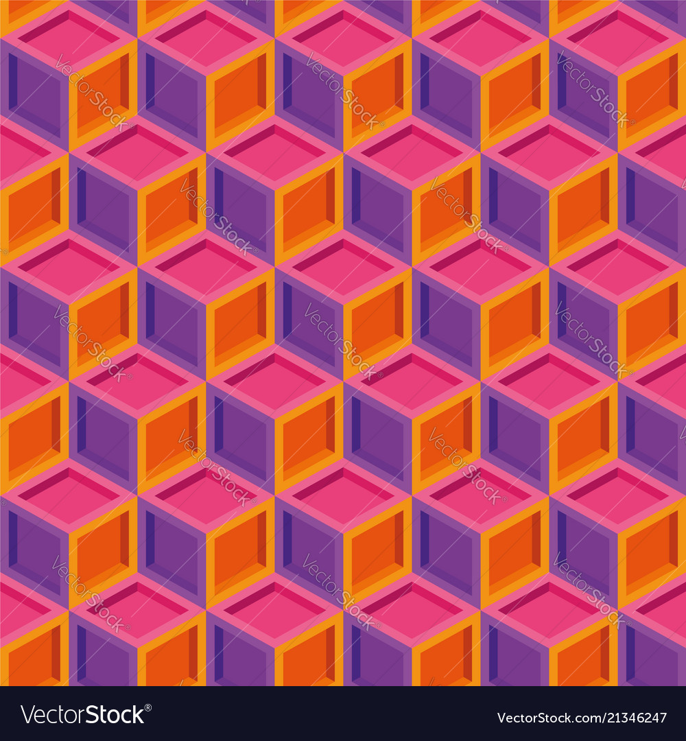 Seamless repeating cube shape print vector image Seamless repeating cube shape print