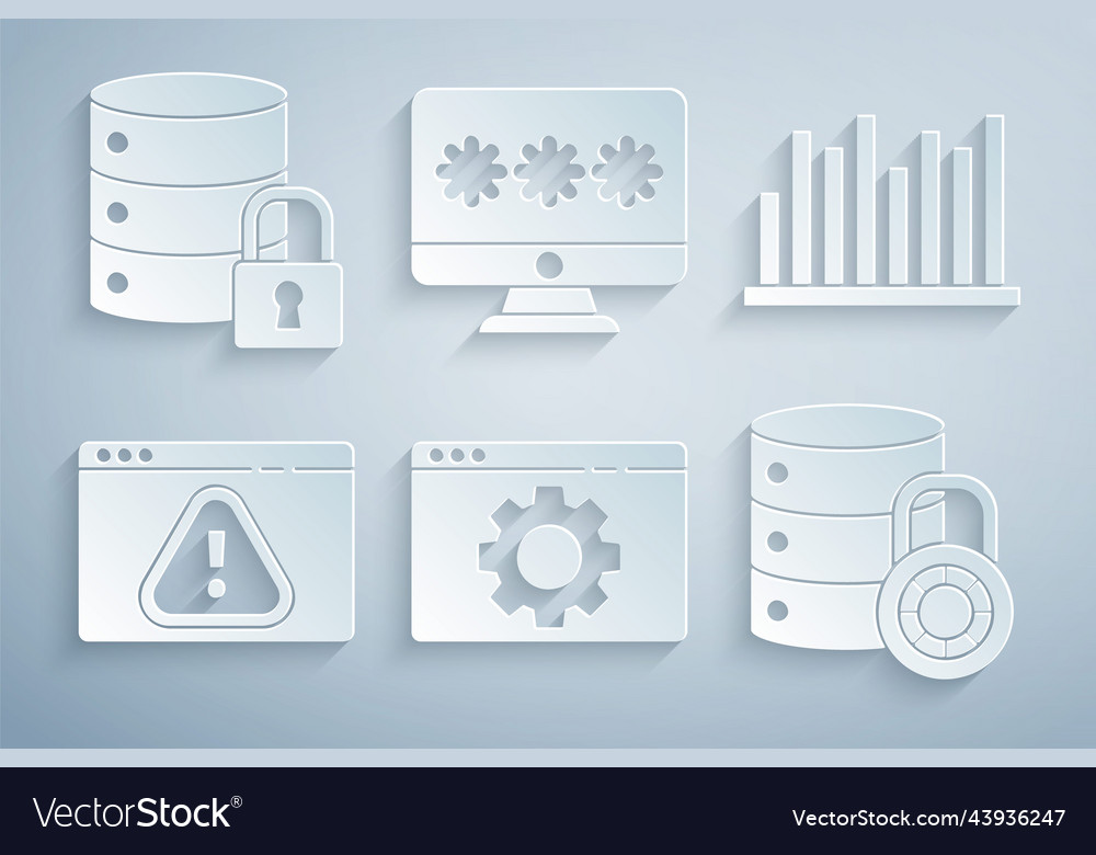 Set browser setting pie chart infographic vector image Set browser setting pie chart infographic