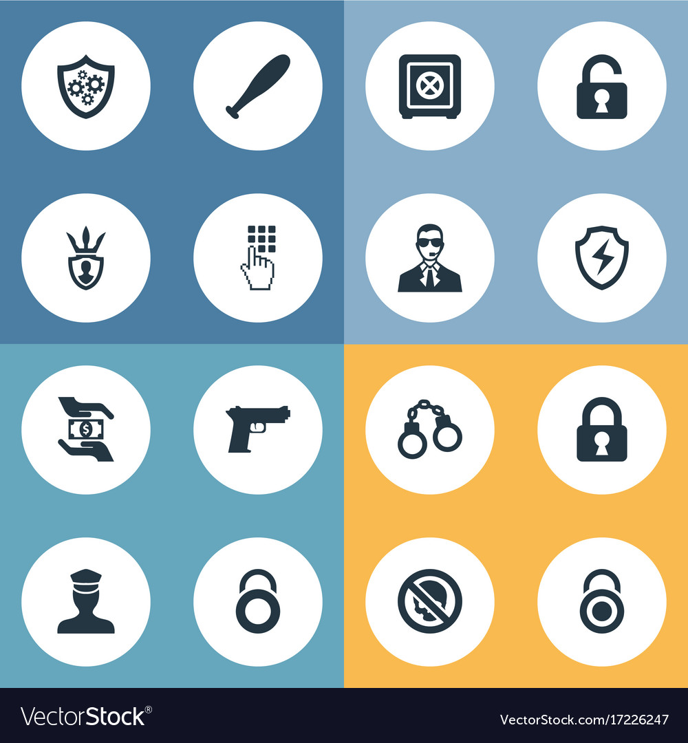 Set of simple secure icons