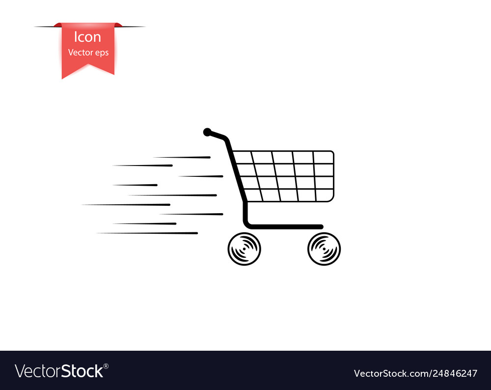Shopping empty cart in motion Vector Image Shopping empty cart in motion