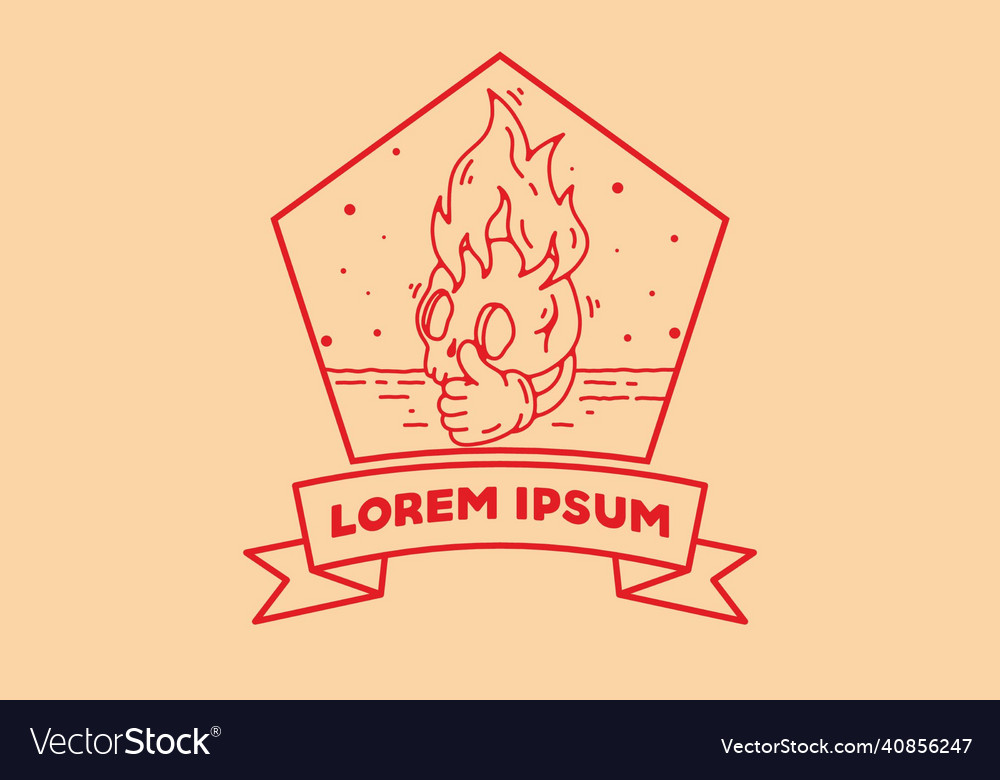 Totenkopf mit Flamme und Daumen nach oben vector image Totenkopf mit Flamme und Daumen nach oben
