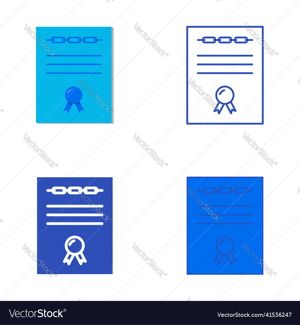 Smart contract icon set in flat and line style vector image Smart contract icon set in flat and line style