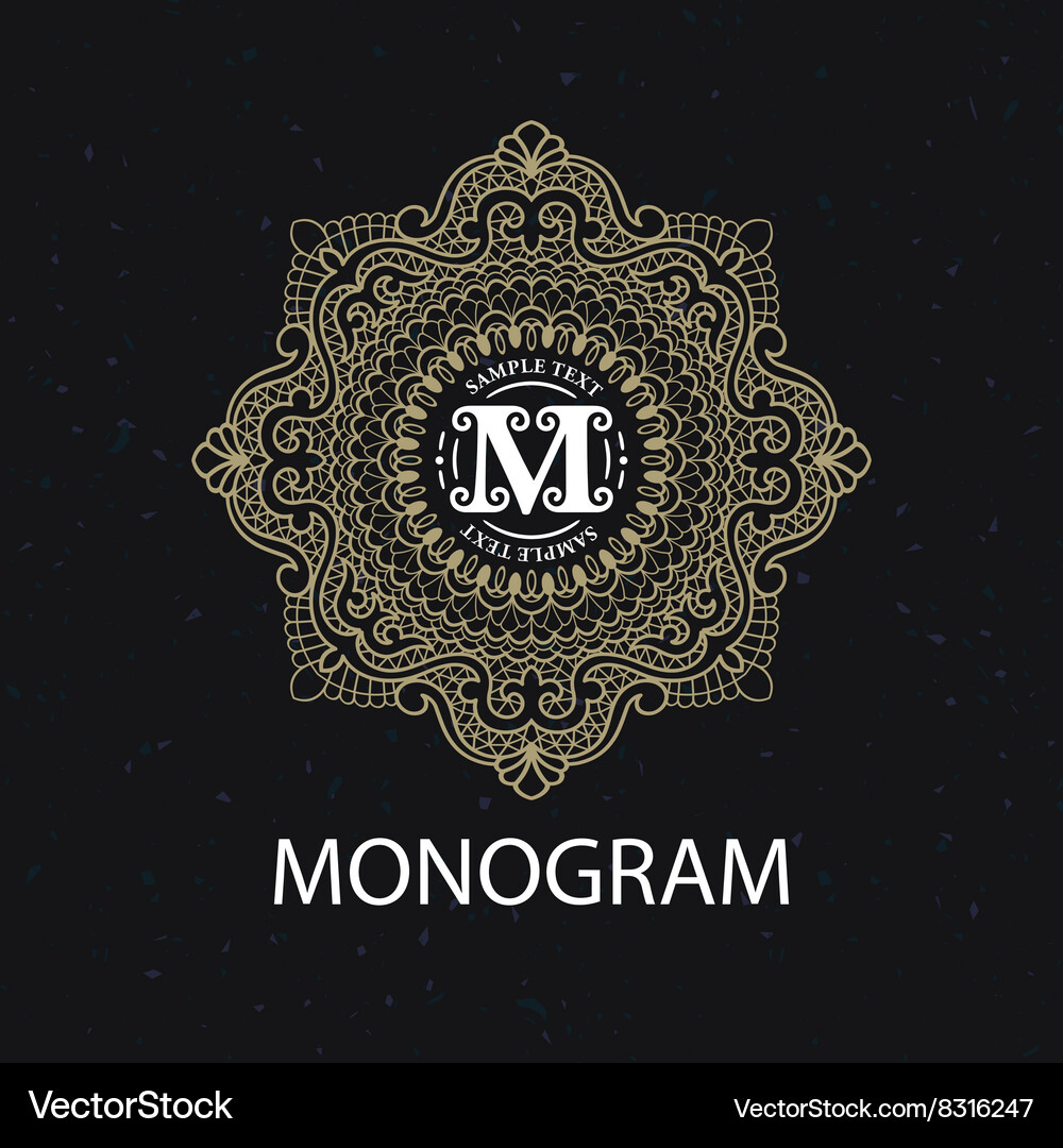 Vintage monogram frame template Royalty Free Vector Image
