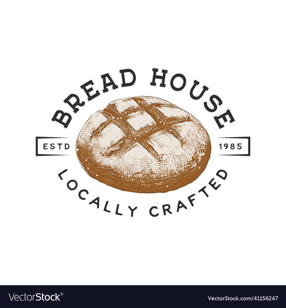 Vintage style bakery shop label badge emblem logo