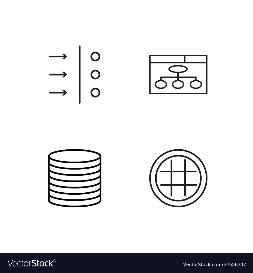 Web simple outlined icons set Vector Image Web simple outlined icons set