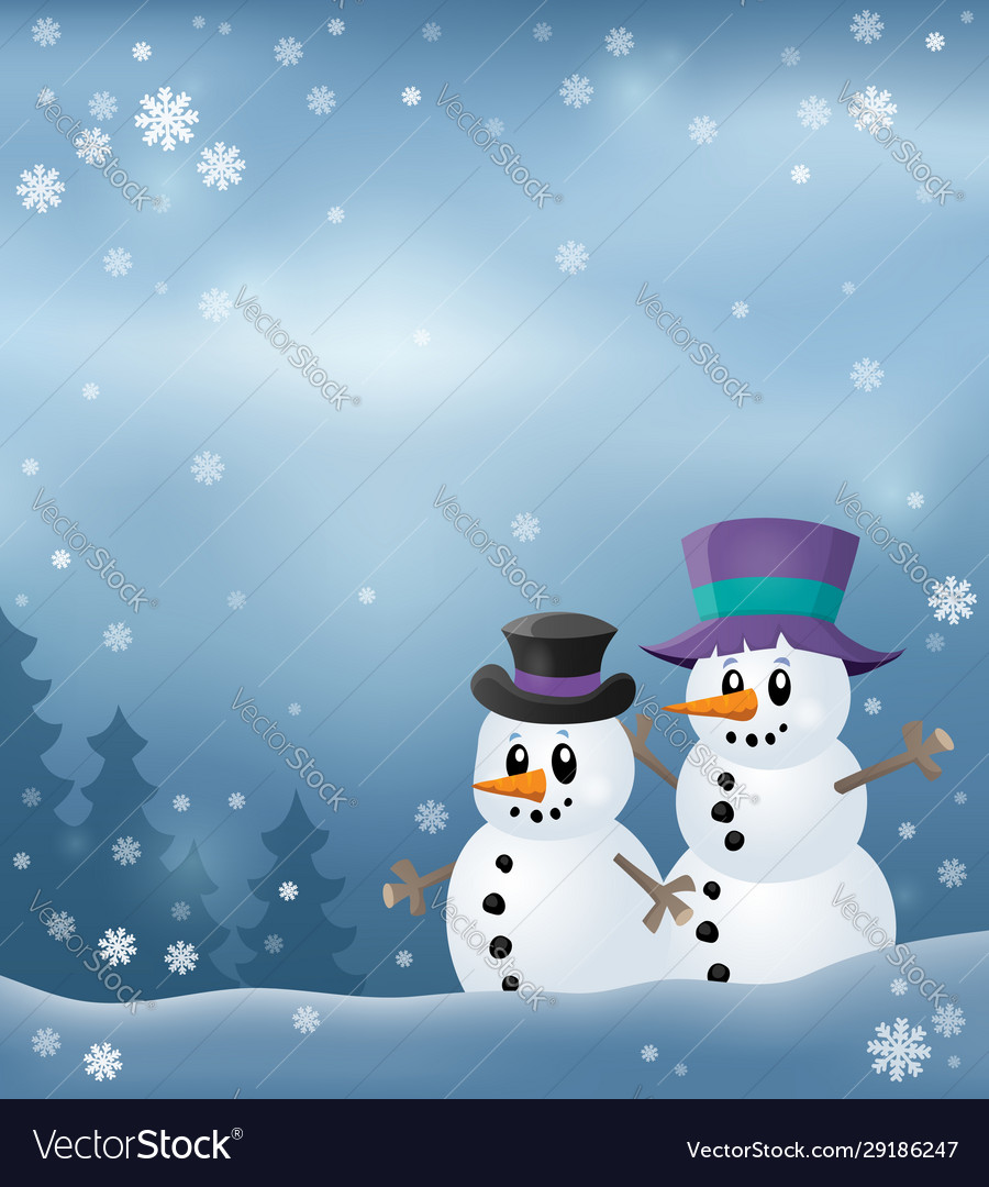 Winter snowmen thematics image 3