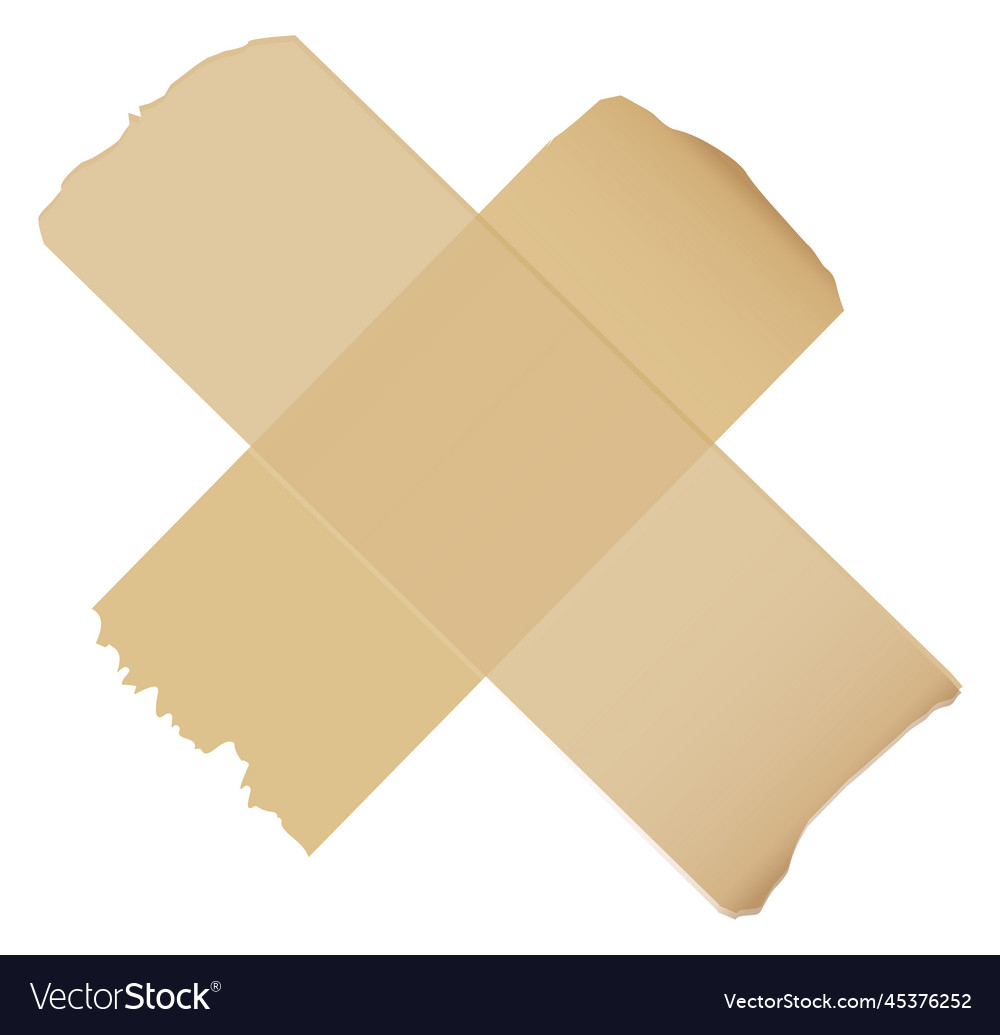 Adhecive tape crossed strips ripped paper pieces Vector Image