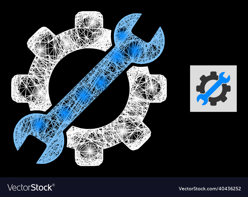 Bright intersected mesh service tool with light Vector Image Bright intersected mesh service tool with light