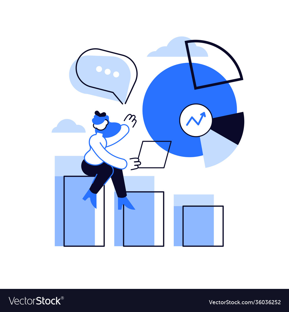 Business presentation data analytics pie chart vector image Business presentation data analytics pie chart