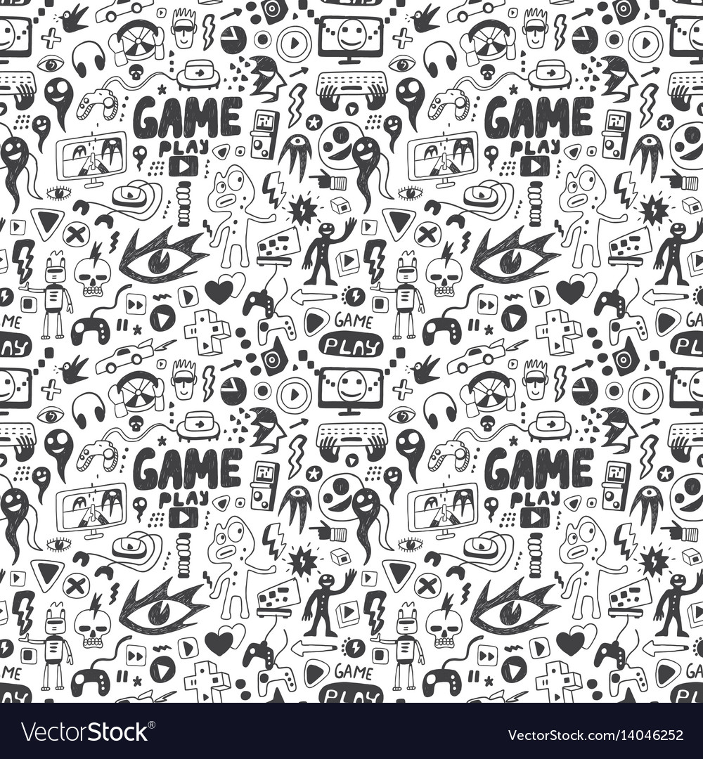 Computer games seamless background Royalty Free Vector Image