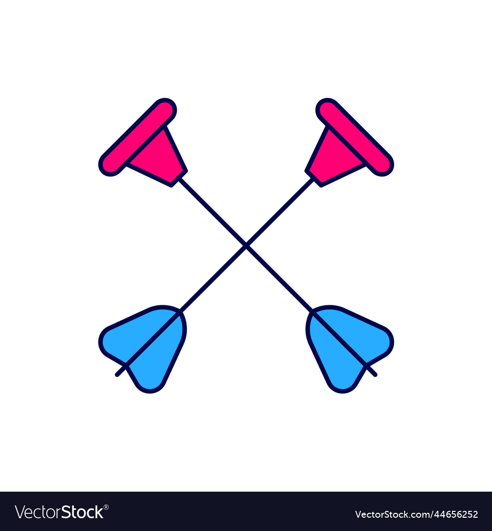 Filled outline arrow with sucker tip icon isolated
