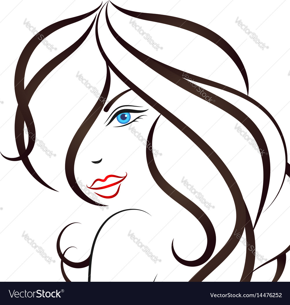 Girl with long hair Royalty Free Vector Image - VectorStock