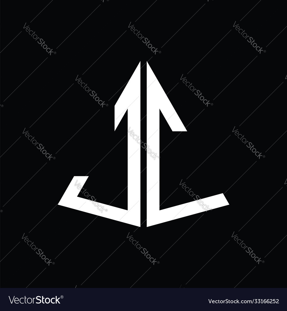 J c white triangle initials with a black