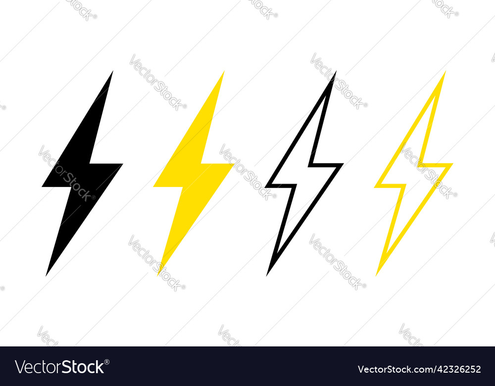 Lightning Icon Icon For Electric Charge Symbol Vector Image