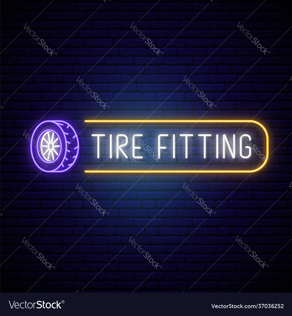 Neon Reifen Montage Zeichenbrett leuchten Ikone Vector Image Neon Reifen Montage Zeichenbrett leuchten Ikone