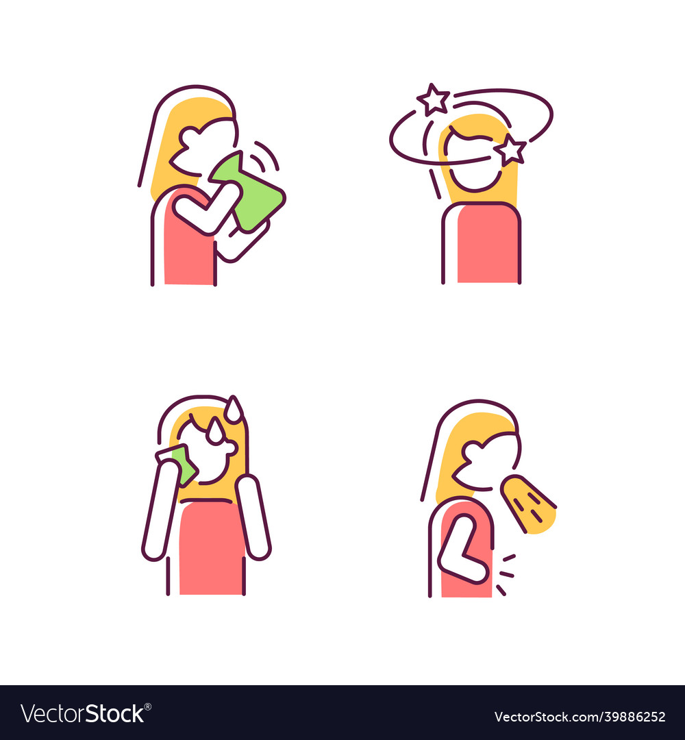 Panic Disorder Symptoms Rgb Color Icons Set Vector Image Panic Disorder Symptoms Rgb Color Icons Set Vector Image