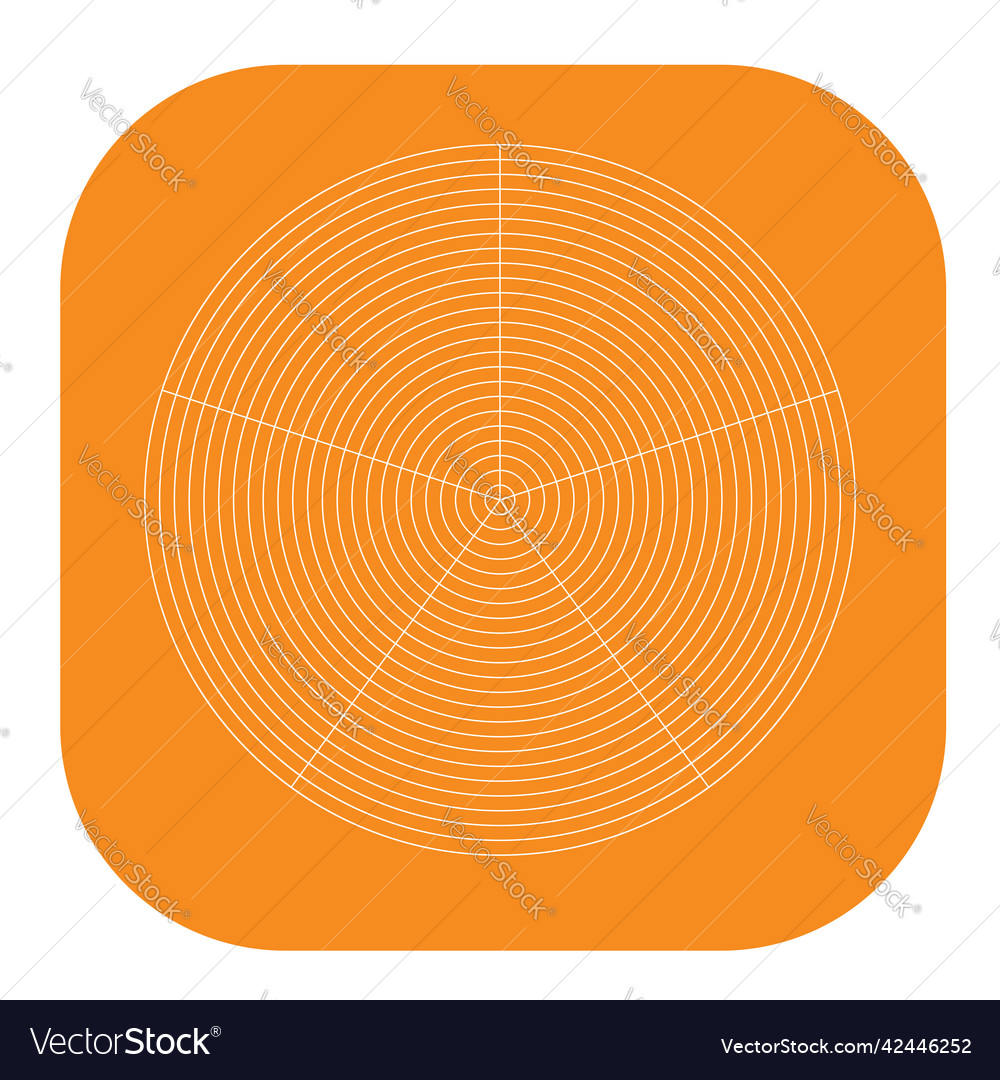 Polar circular grid mesh pie chart graph element vector image Polar circular grid mesh pie chart graph element