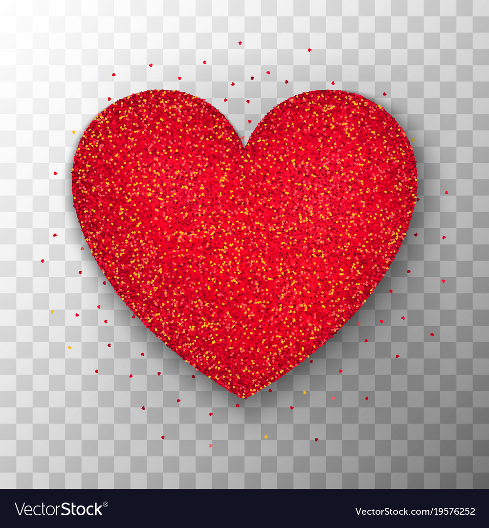 Red Glitter Heart Cutouts